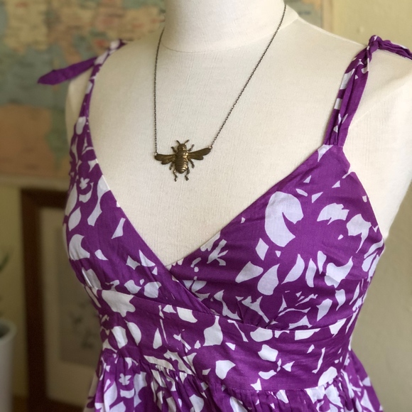 AE Purple Floral Empire Beach Dress - Picture 2 of 6